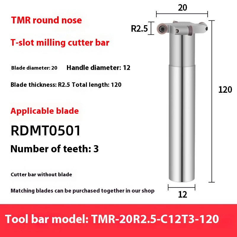 2066-CNC machining center TMR round nose T-slot milling cutter bar arc R2.5R3R4R5R6 slotted side and side cut shank Shandong Denso Pricision Tools Co.,Ltd.